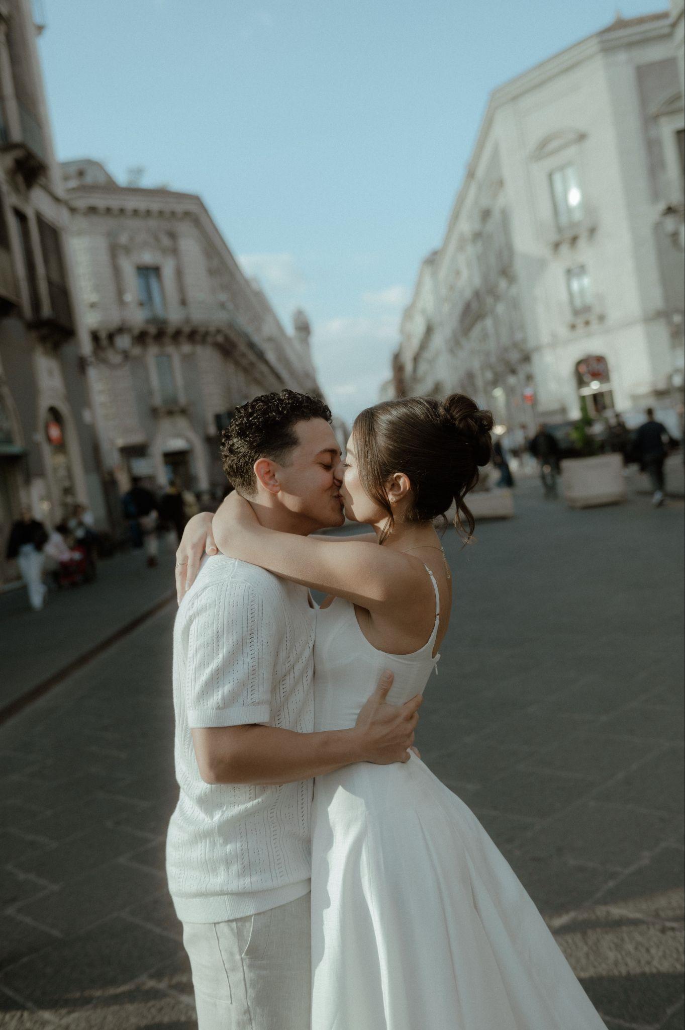 Emilia and Salvatore engagement photo 2 in Catania, Sicily
